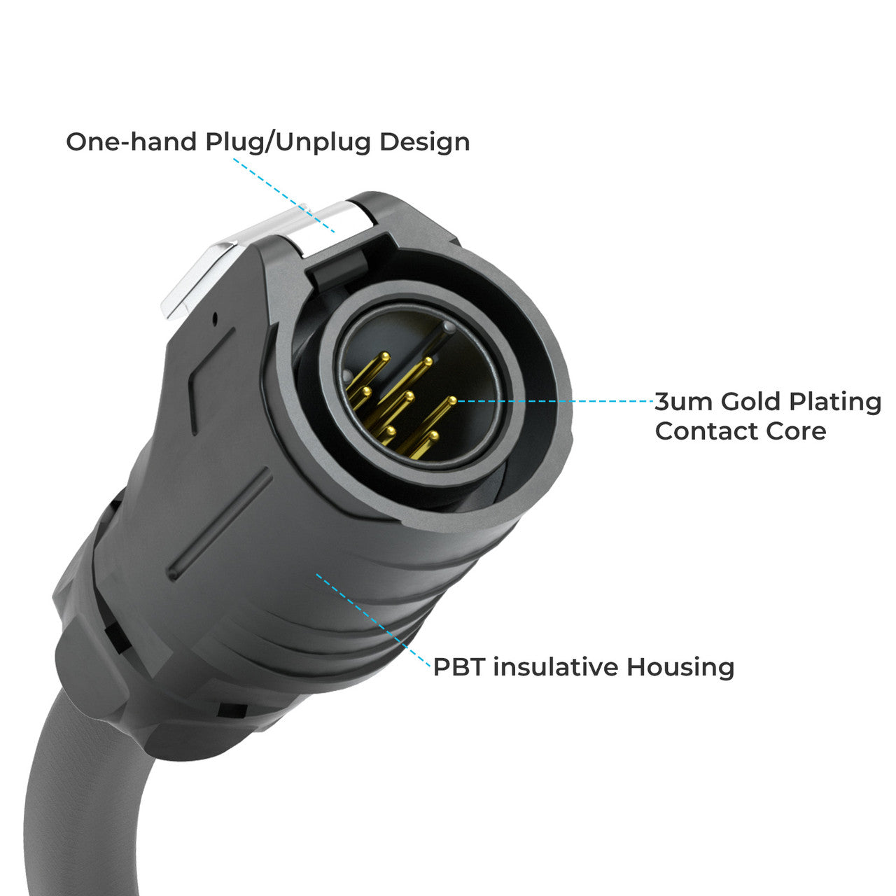 Renogy | LP16 Plug (7-Pin) 10Ft/23Ft Communication Cable | RCA10LL-6767-US