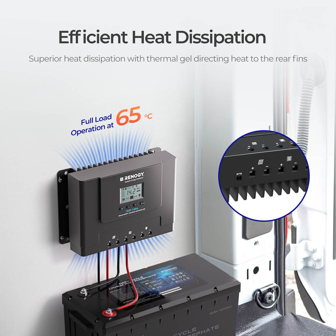 Renogy | Rover Lite 12V/ 24V/ 36V/ 48V 60A MPPT Solar Charge Controller | RCC60RVRE-BT-US