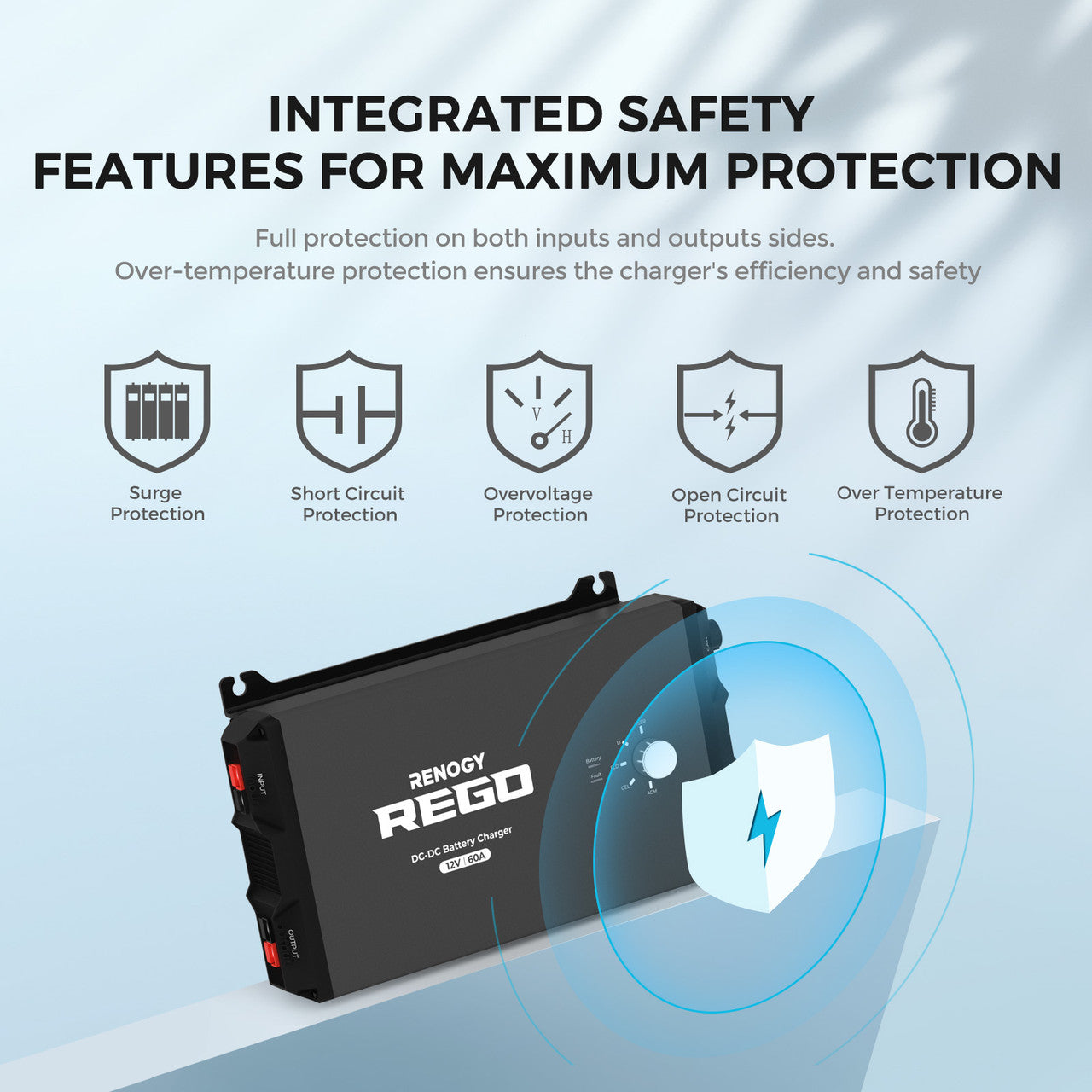 Renogy | REGO 12V 60A DC-DC Battery Charger | RCB1260DO-100506PR-US