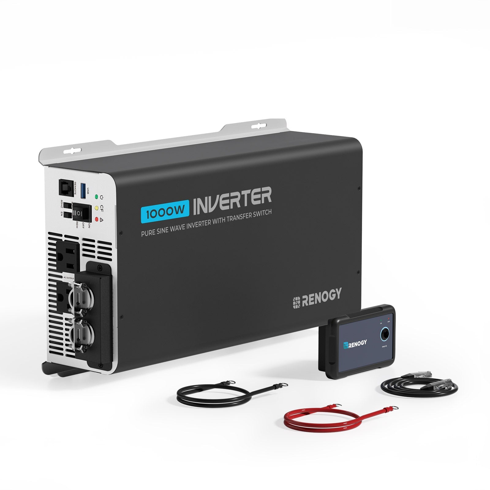 Renogy | 1000W 12V Pure Sine Wave Inverter with UPS Transfer Switch and Built-in Bluetooth | RIV1210PU-126-US