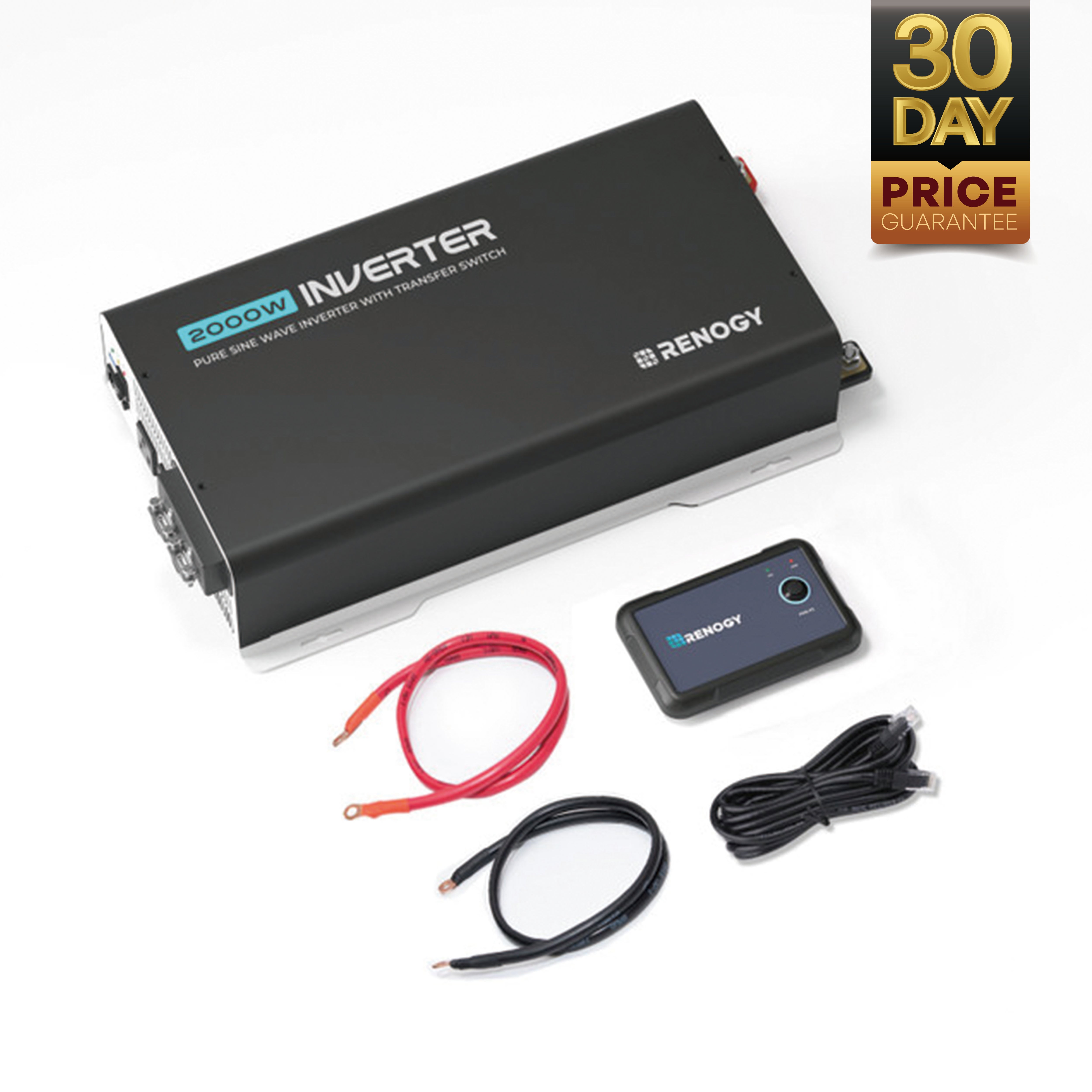 Renogy | 2000W 12V Pure Sine Wave Inverter with UPS Transfer Switch and Built-in Bluetooth | RIV1220PU-126-US