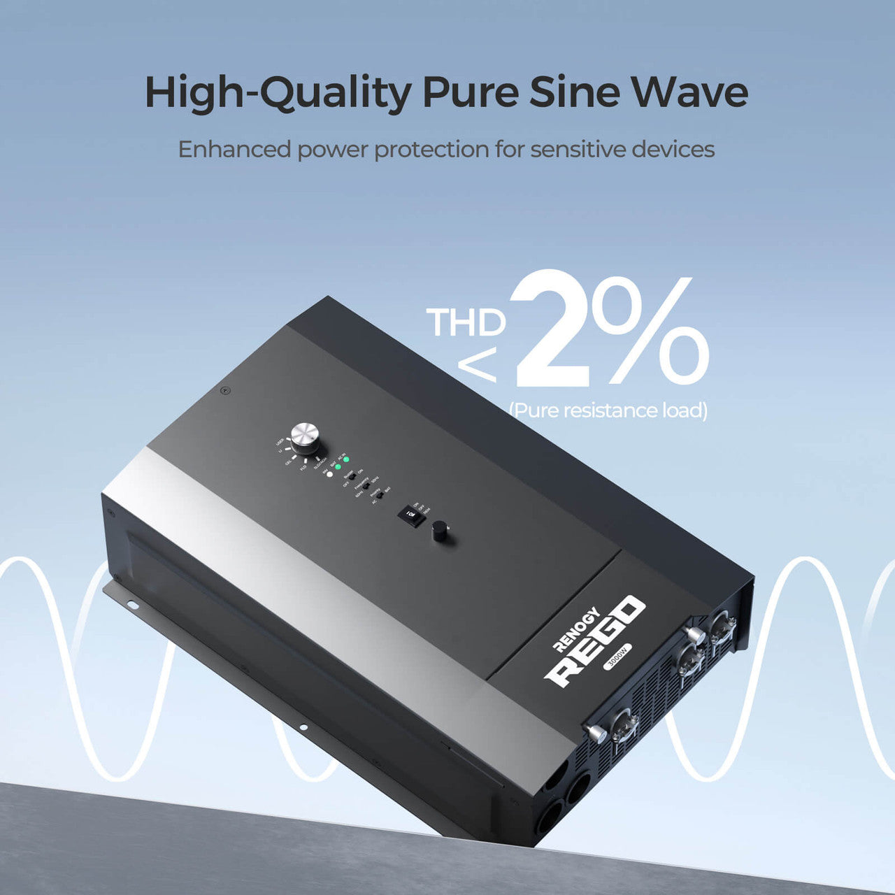 Renogy | REGO 3000W 12V Pure Sine Wave HF Inverter Charger Split-phase Design | RIV1230RCH-SPS-US