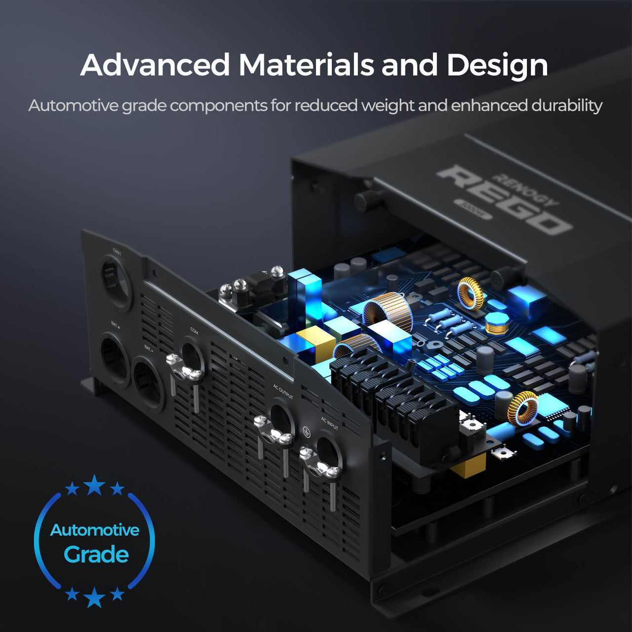 Renogy | REGO 3000W 12V Pure Sine Wave HF Inverter Charger Split-phase Design | RIV1230RCH-SPS-US