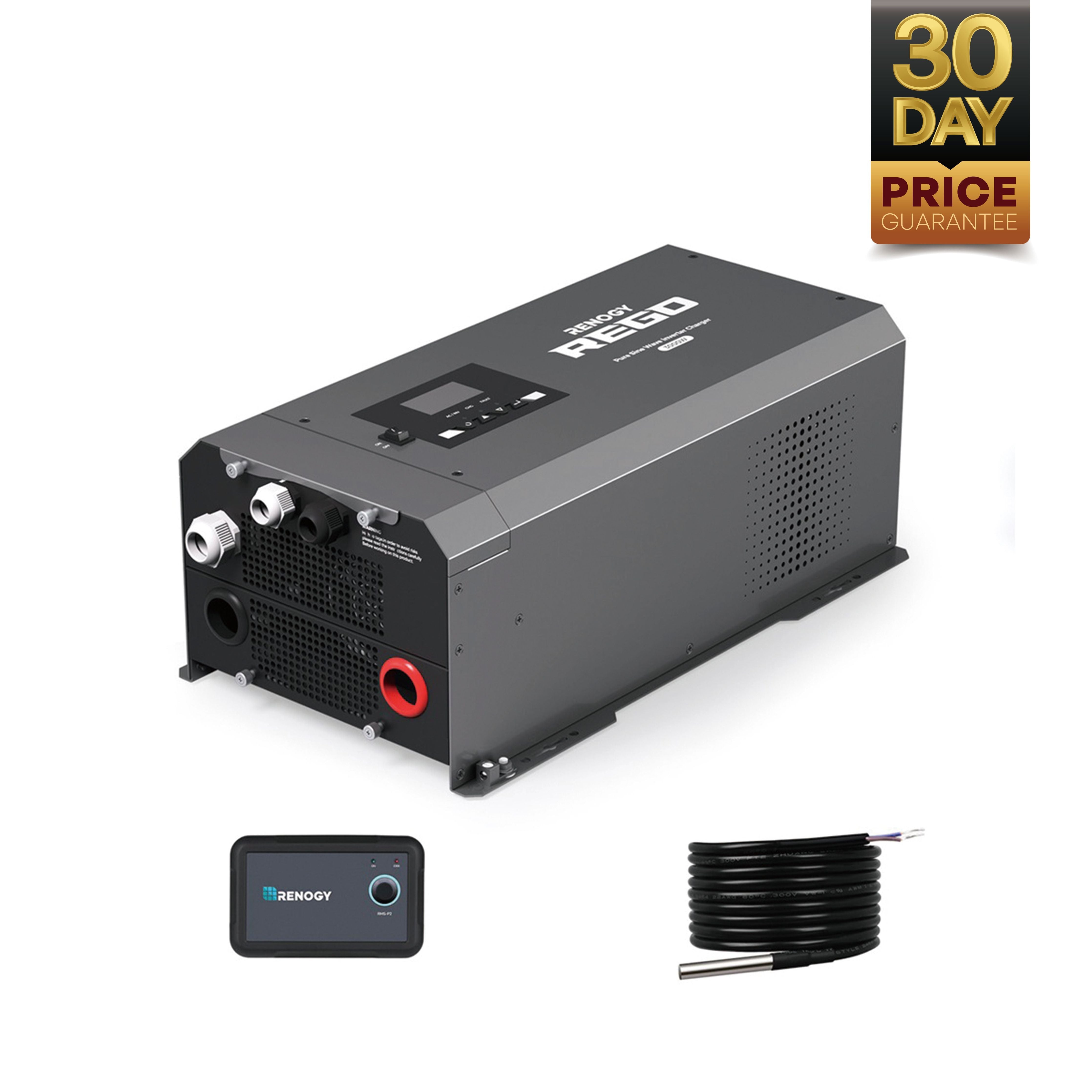 Renogy | REGO 12V 3000W Pure Sine Wave Inverter Charger w/ LCD Display | RIV1230RCL-1SS-US