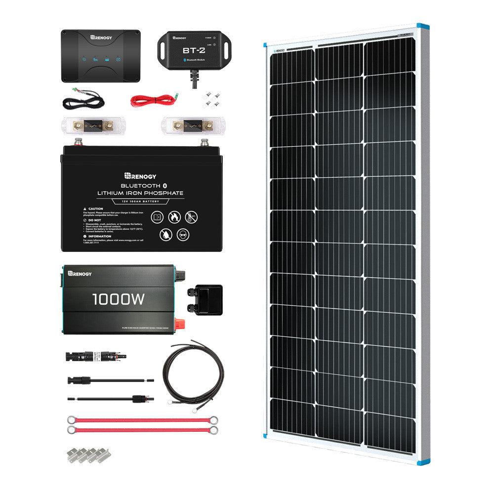 Renogy | Essential Kit 100W 12V Solar RV Kit | RKIT100RT-D30DB1