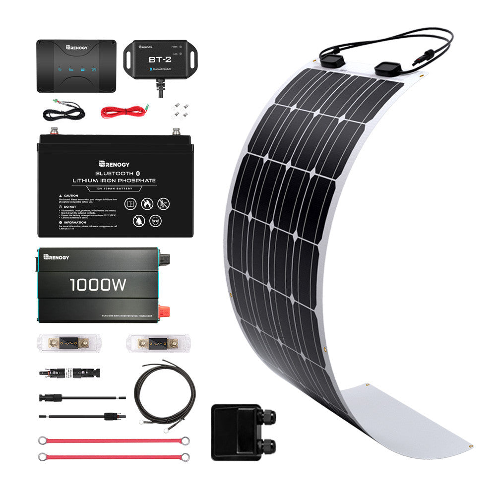 Renogy | Essential Kit 100W 12V Solar RV Kit | RKIT100RT-D30DB1