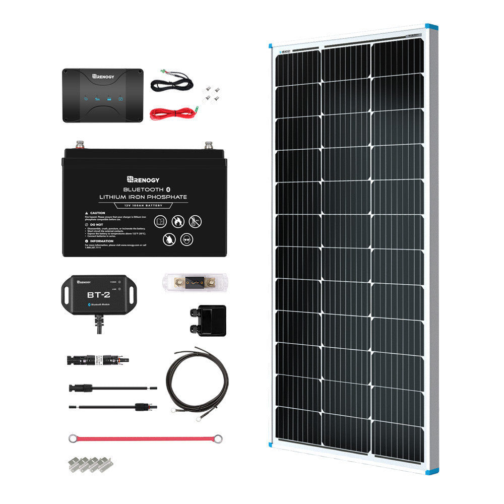 Renogy | Essential Kit 100W 12V Solar RV Kit | RKIT100RT-D30DB1