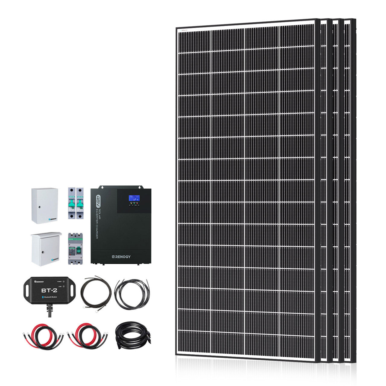 Renogy | Complete Cabin Solar Kit 1200W 2500W | Optional 1.2kWh Deep-Cycle AGM / LiFePO4 Batteries | RKIT1200D-US