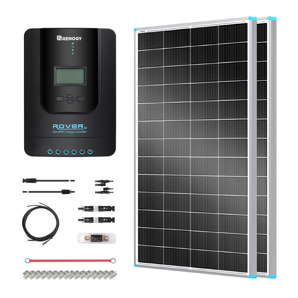 Renogy | Essential Off-Grid Solar Kit 400W 12V | Optional 1.2kWh LiFePO4 Battery | RNG-KIT-PREMIUM400D-RVR40