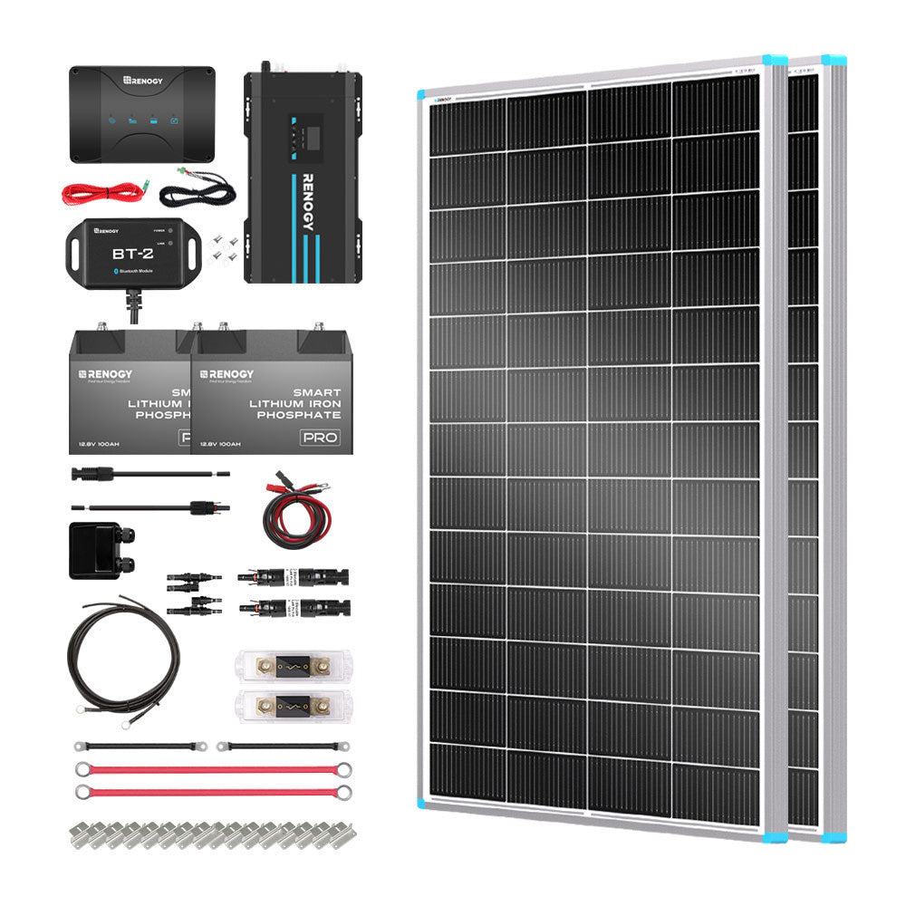 Renogy | Customizable RV Solar Kit 400W 12V | DC-DC Battery Charger with MPPT | RKIT400RB-D50D4