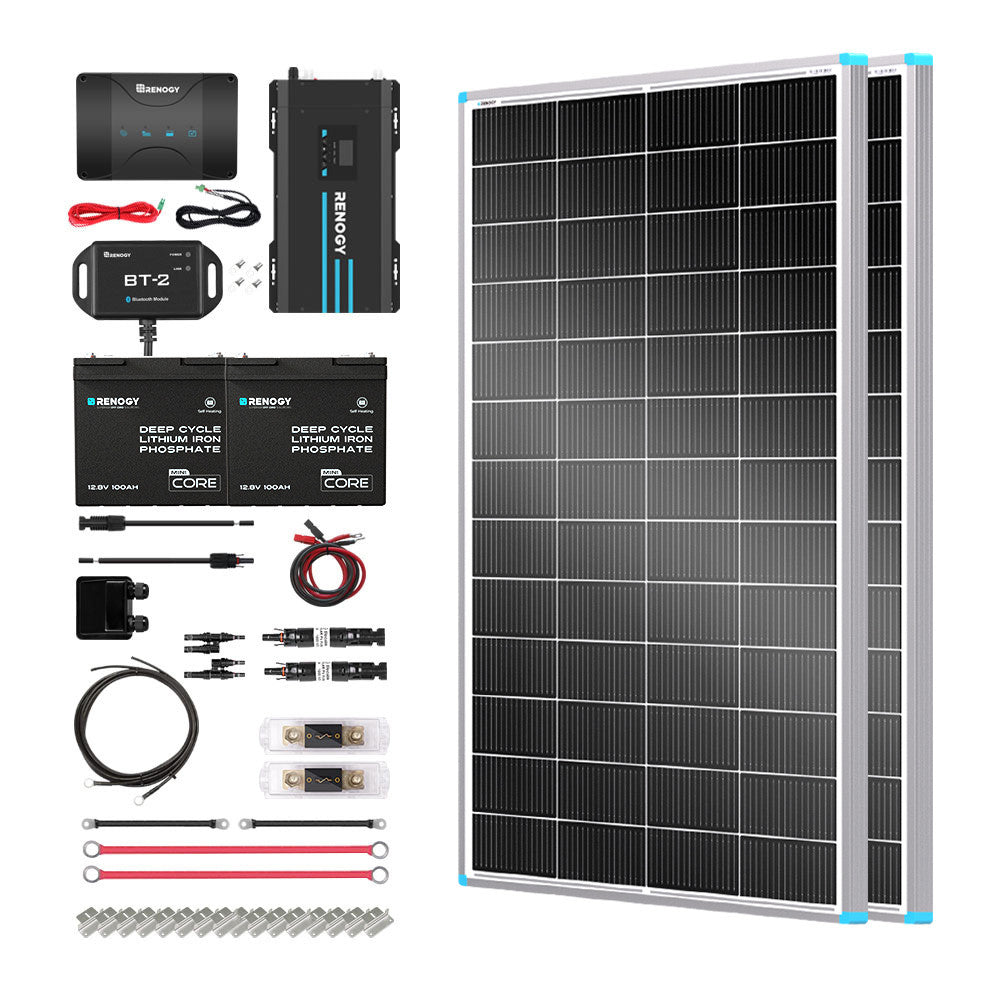 Renogy | Customizable RV Solar Kit 400W 12V | DC-DC Battery Charger with MPPT | RKIT400RB-D50D4