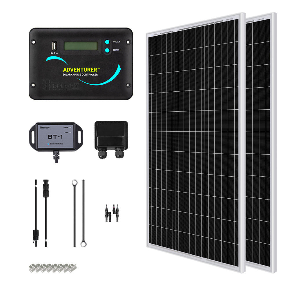 Renogy | Essential RV Kit N-Type 200W 12V Solar Kit | RNG-KIT-RV200D-ADV30-US