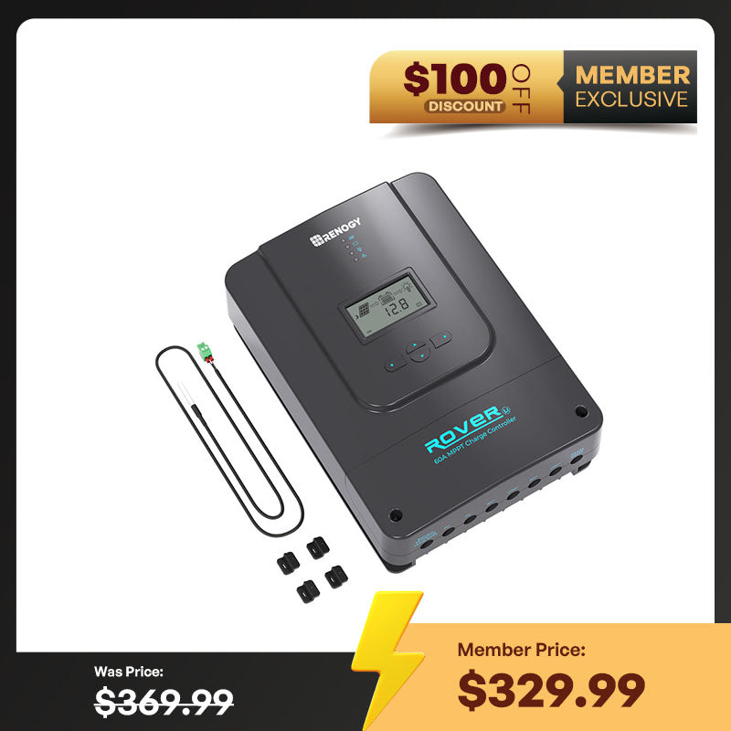 Renogy | Rover Li 20/30/40/60/100 Amp MPPT Solar Charge Controller | RNG-CTRL-RVR60-US