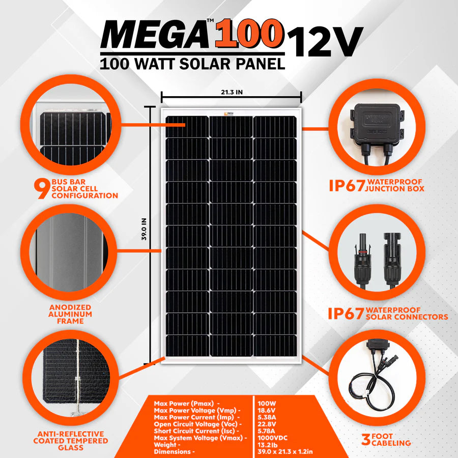 Rich Solar 100 Watt Solar Panel MEGA 100