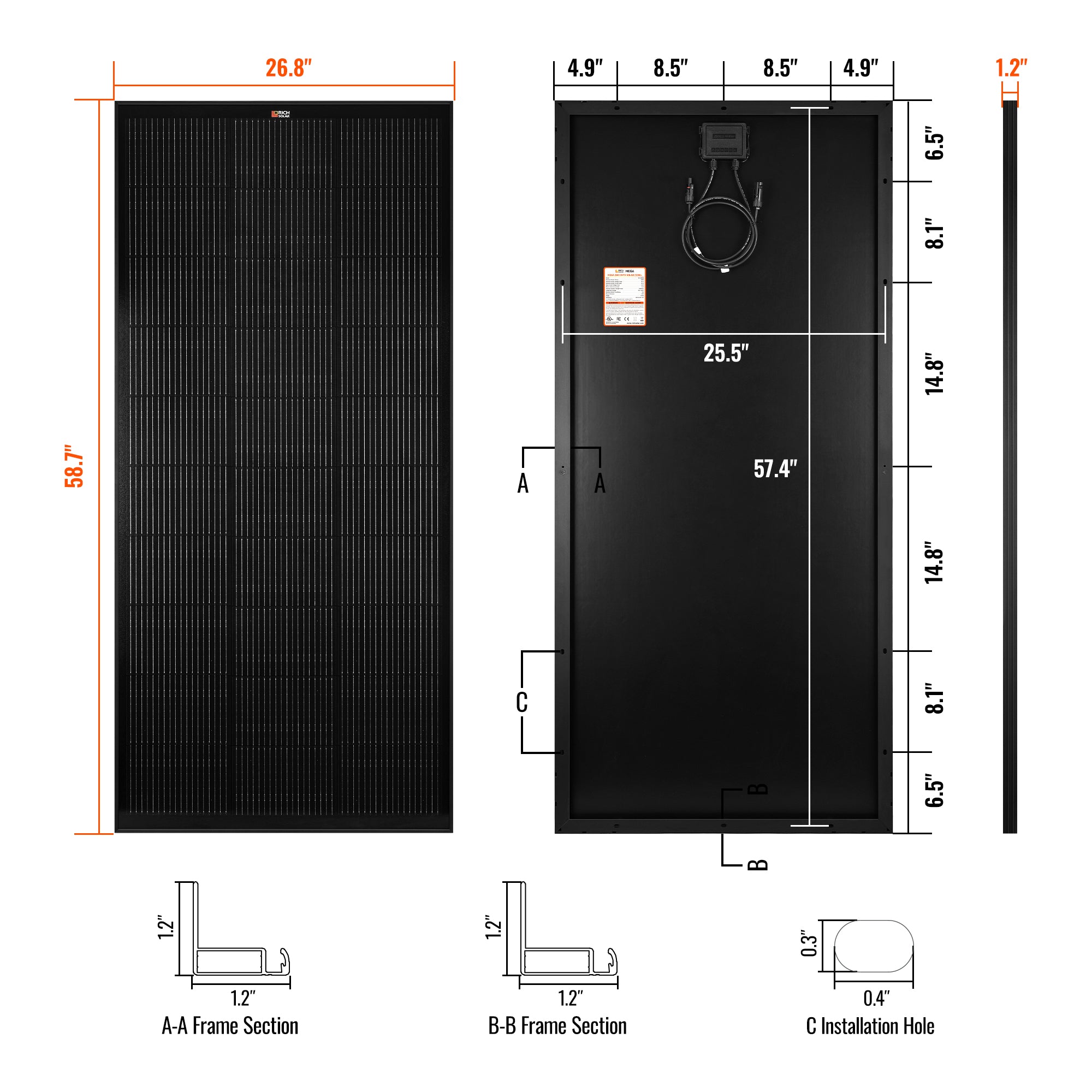 Rich Solar 200 Watt Solar Panel MEGA 200