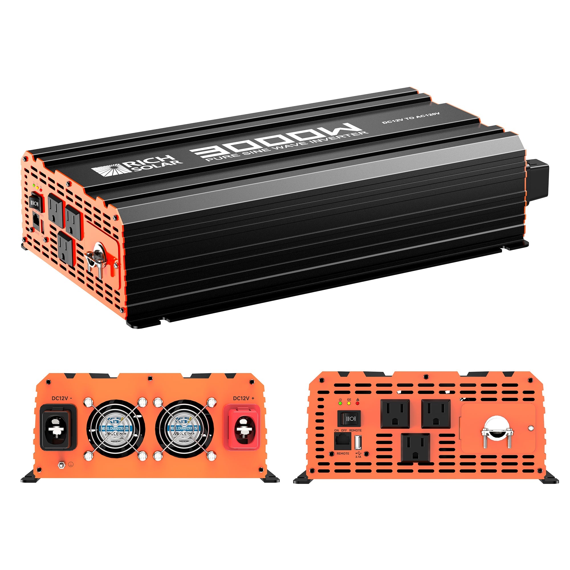 Rich Solar Pure Sine Wave Inverter 3000W 12V