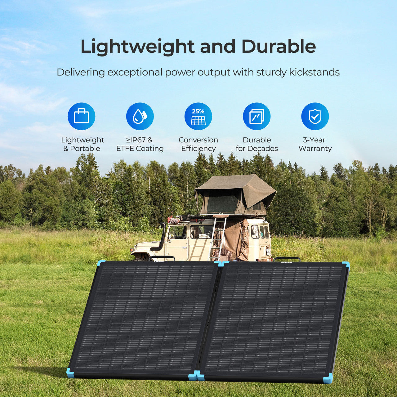 Renogy | Solar Suitcase N-Type 300W 100W Lightweight Portable Solar Panel | RSP300LSC-US