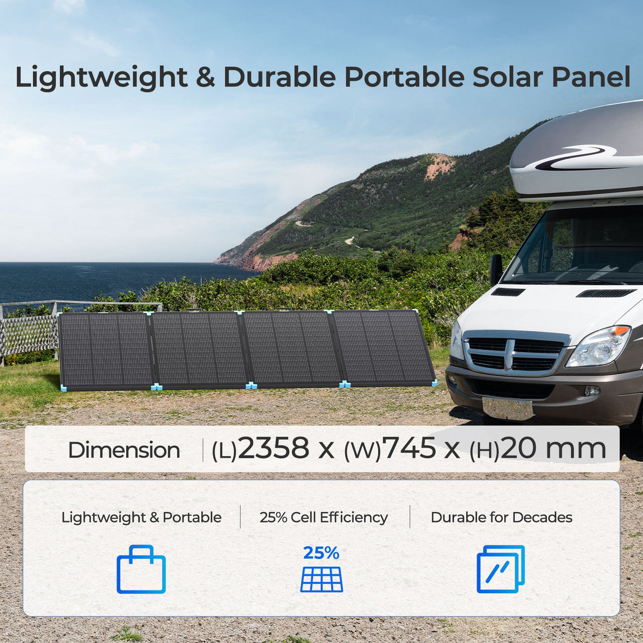 Renogy | Solar Suitcase N-Type 300W 100W Lightweight Portable Solar Panel | RSP300LSC-US
