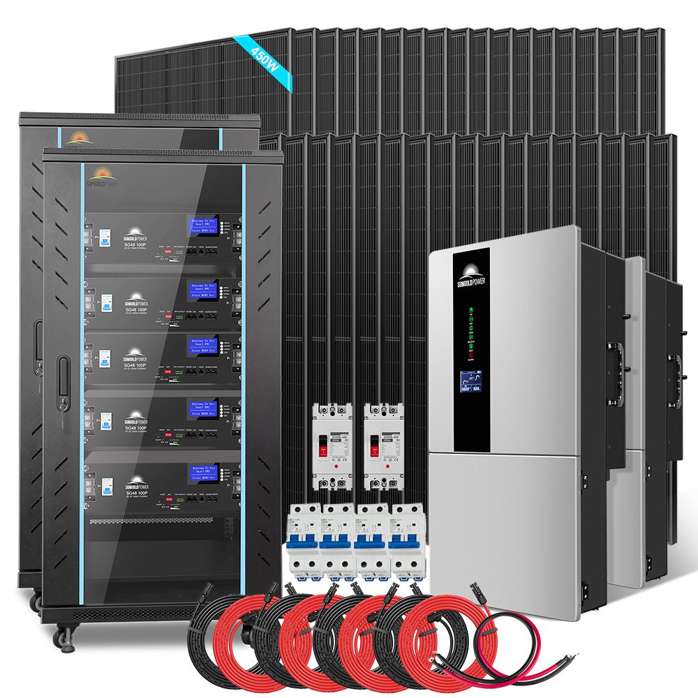 SunGoldPower Hybrid Solar Kit 11.4KW 48V Split Phase 51.2 KWH Lithium Battery 36 X 450 Watt Solar Panel  SGH-11N5E