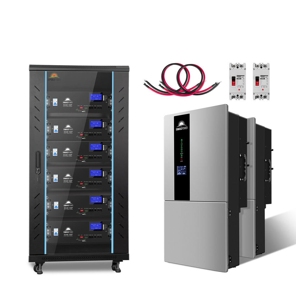 SunGoldPower Hybrid Solar Kit 15.2KW 48V Split Phase 30.72 KWH Lithium Battery 32 X 415 Watt Solar Panel SGH-7.6DN6E
