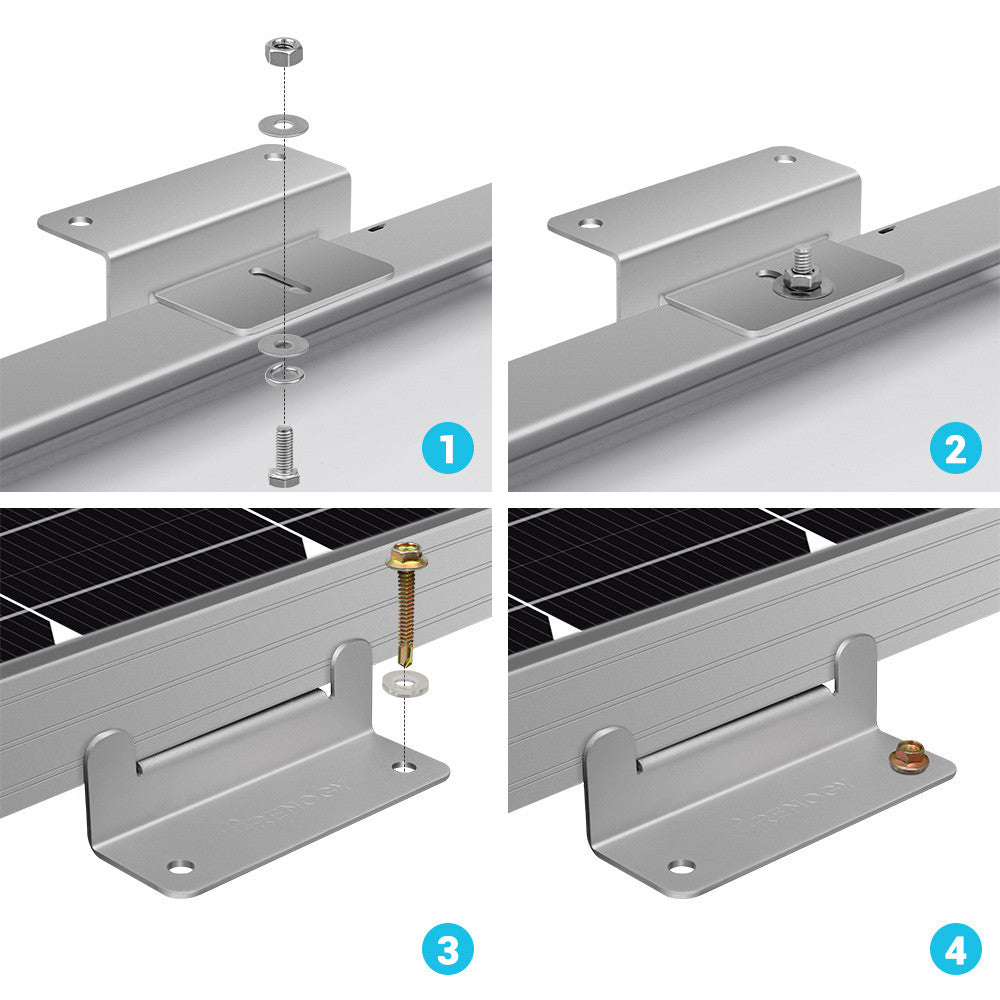 Renogy | Solar Panel Mounting Z Bracket -- Set of 4 | RNG-MTS-ZB-US