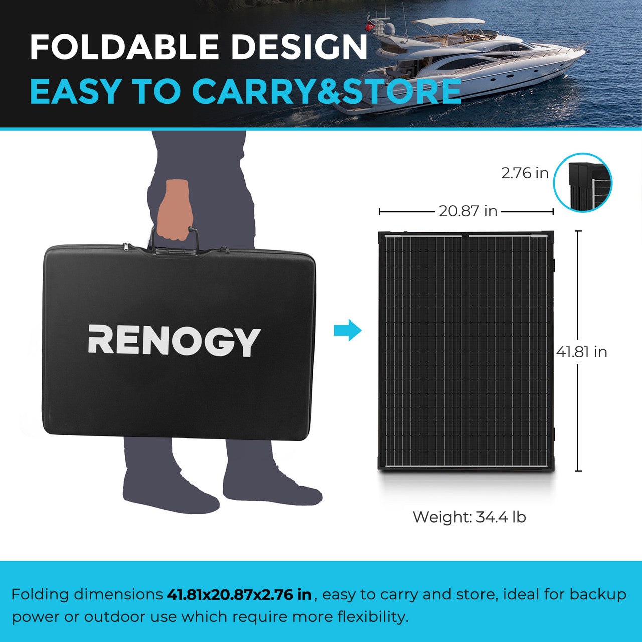 Renogy | Solar Suitcase 200W 12V Monocrystalline Portable Solar Panel with Voyager | RNG-KIT-STCS200D-VOY20-US