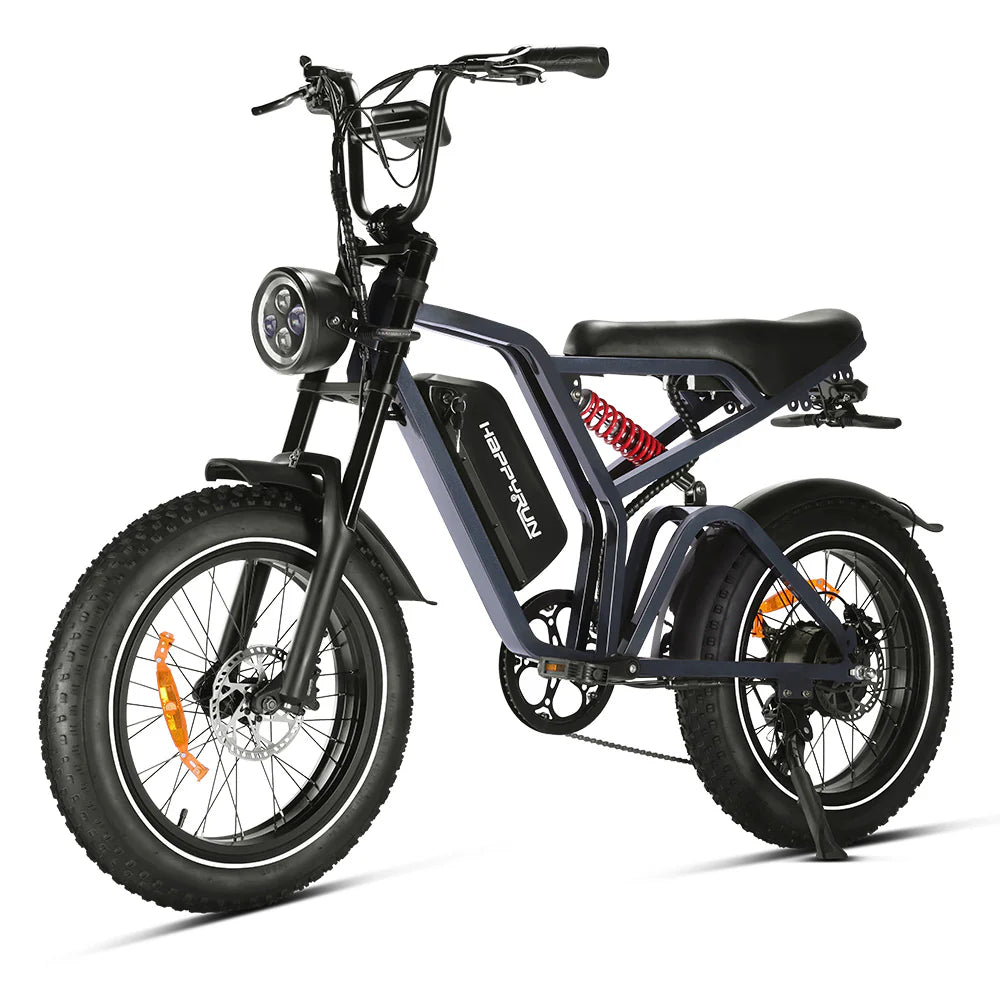 HappyRunSports Tank G60 Pro 2000W Moped Style Offroad Electric Bike Fat Tire