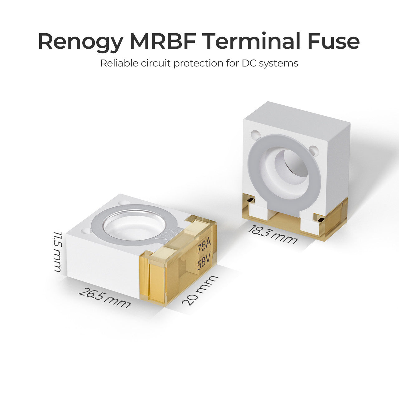 Renogy | MRBF Terminal Fuse(30A/40A/60A/75A/100A/150A/200A/250A/300A/350A/400A) | RPD30TF-BL-US