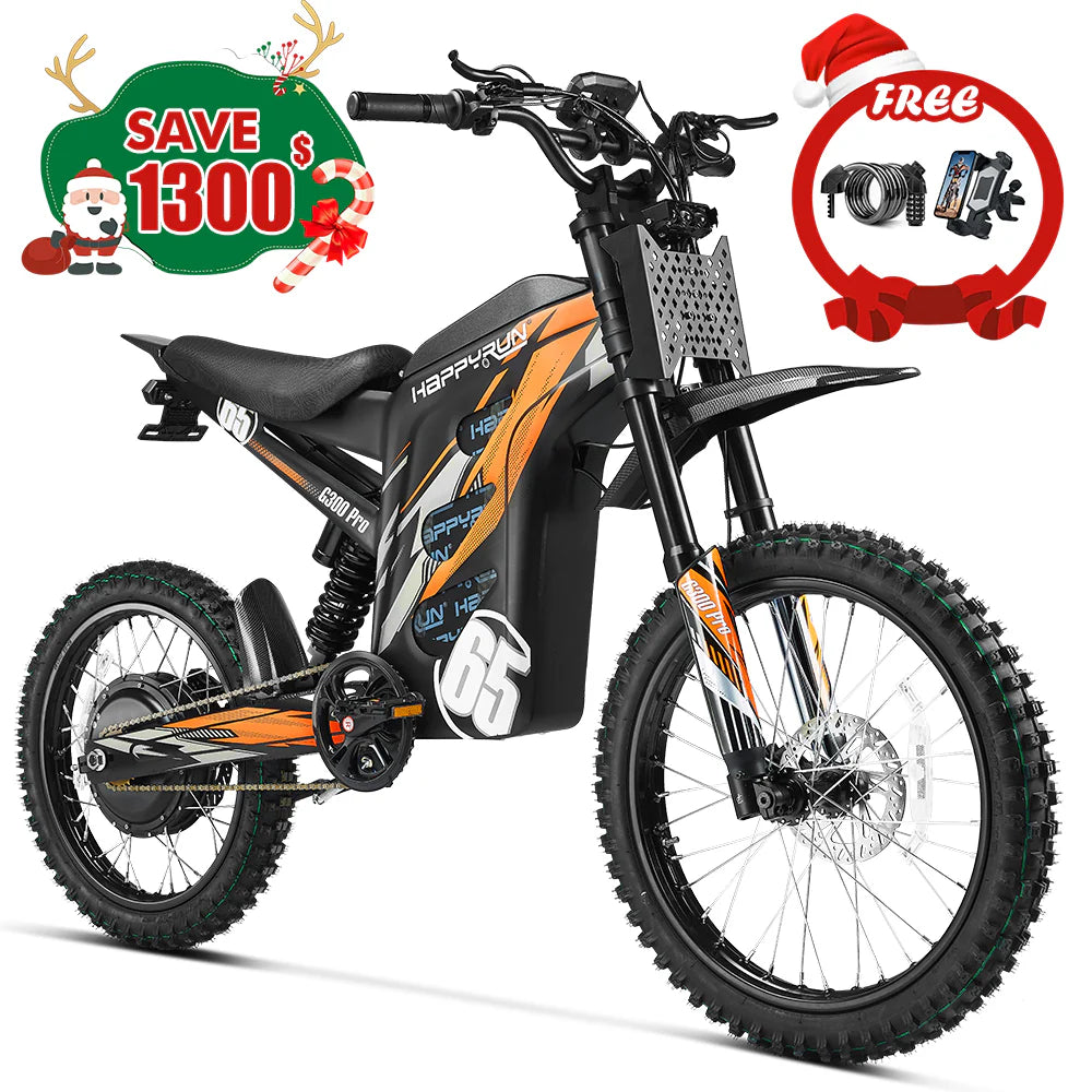HappyRunSports 6500W Electric Dirt Bike G300 Pro
