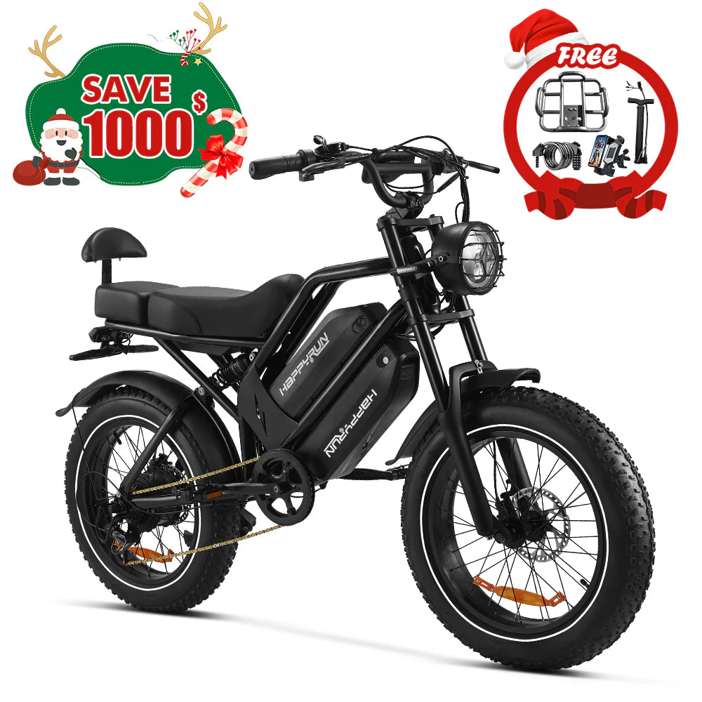 HappyRunSports G70 2000W Dual Battery Fast Electric Cargo Bike for Sale