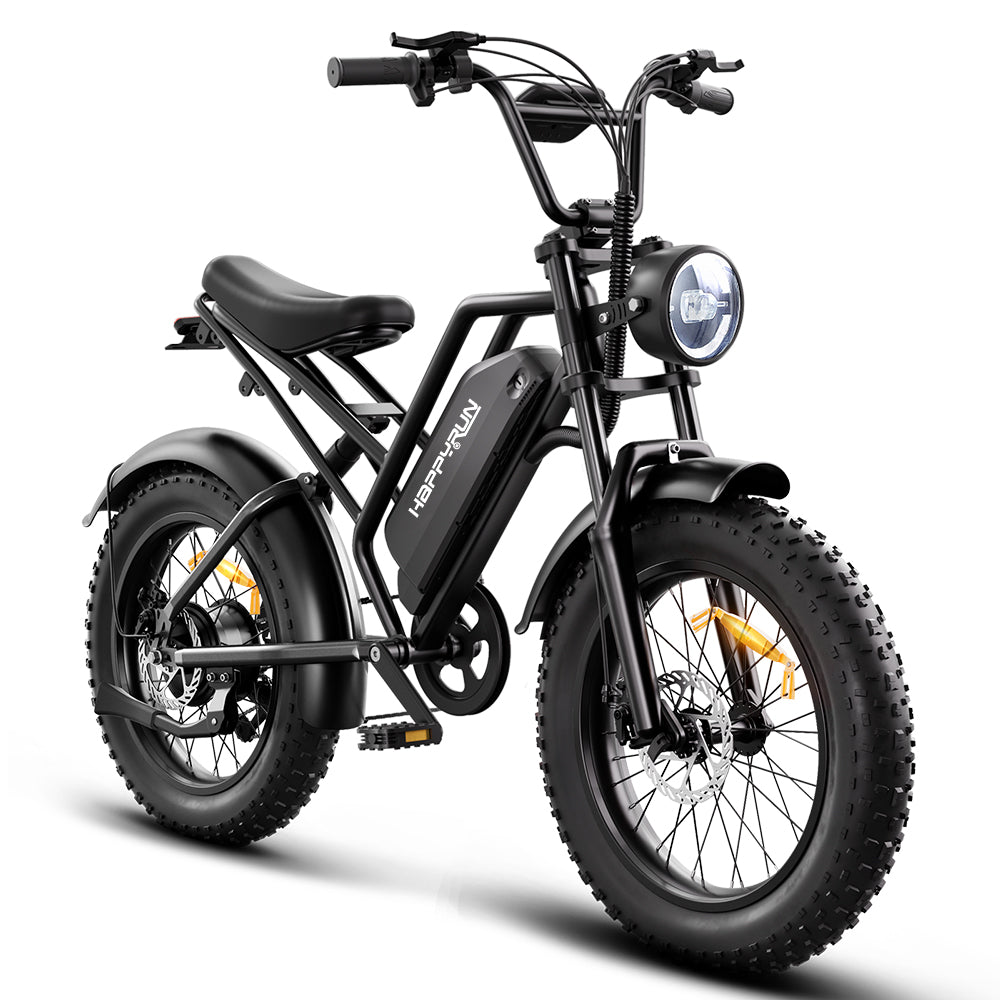 HappyRunSports Electric Dirt Bike Cargo Black City E-bike For Sale Tank G50