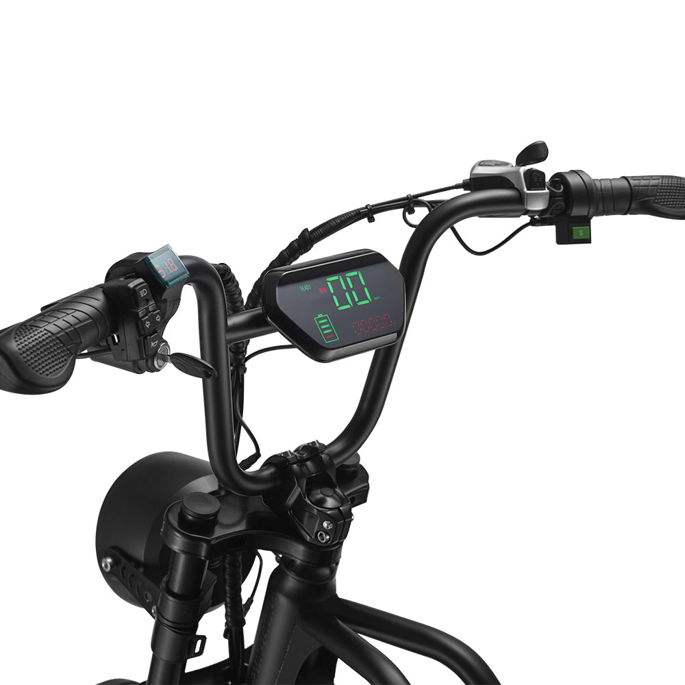 HappyRunSports Electric Dirt Bike Cargo Black City E-bike For Sale Tank G50