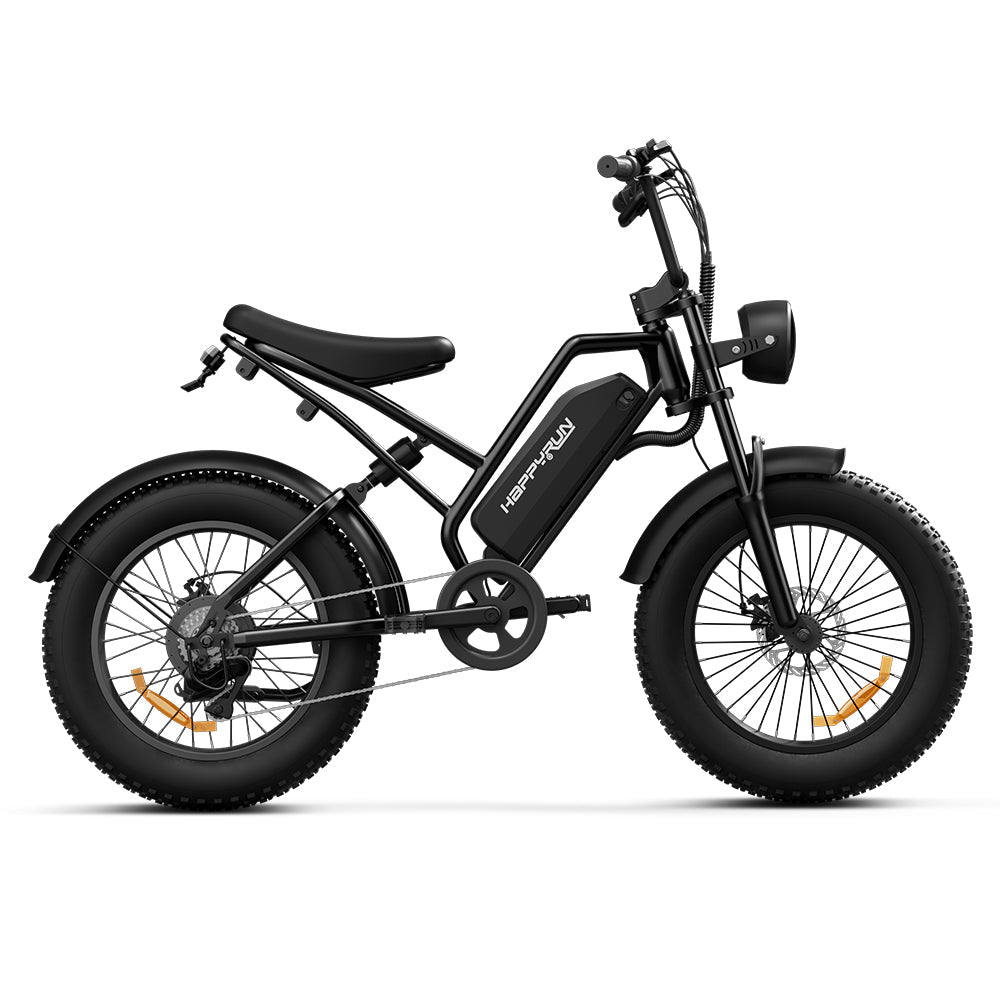 HappyRunSports Electric Dirt Bike Cargo Black City E-bike For Sale Tank G50