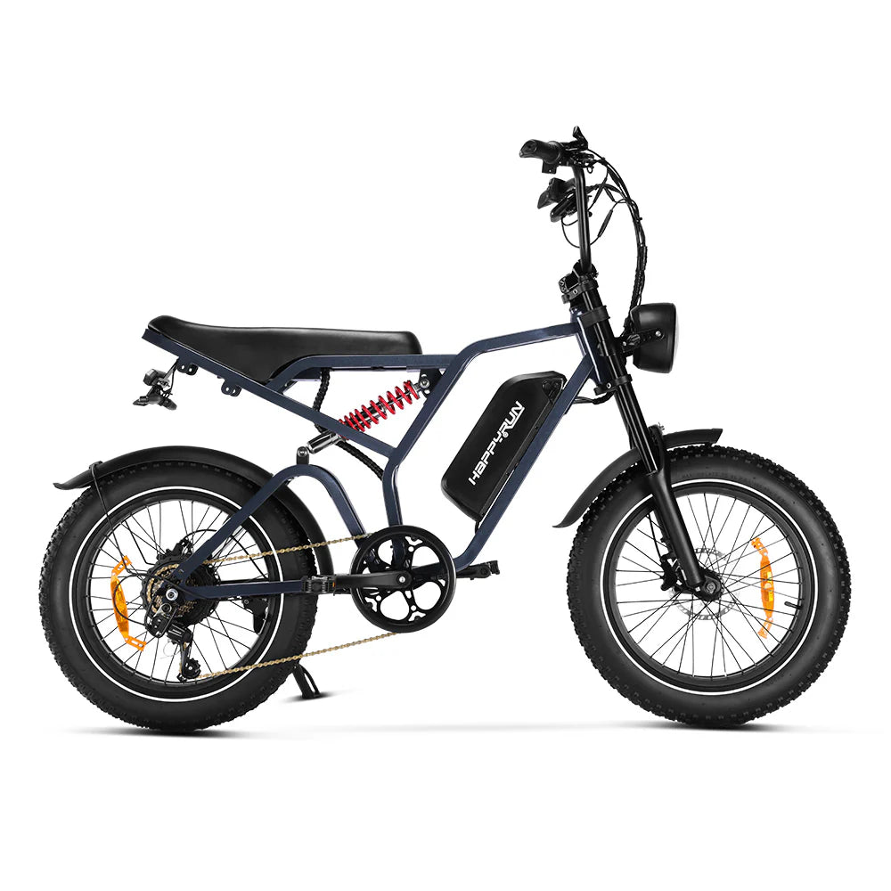 HappyRunSports Tank G60 Pro 2000W Moped Style Offroad Electric Bike Fat Tire