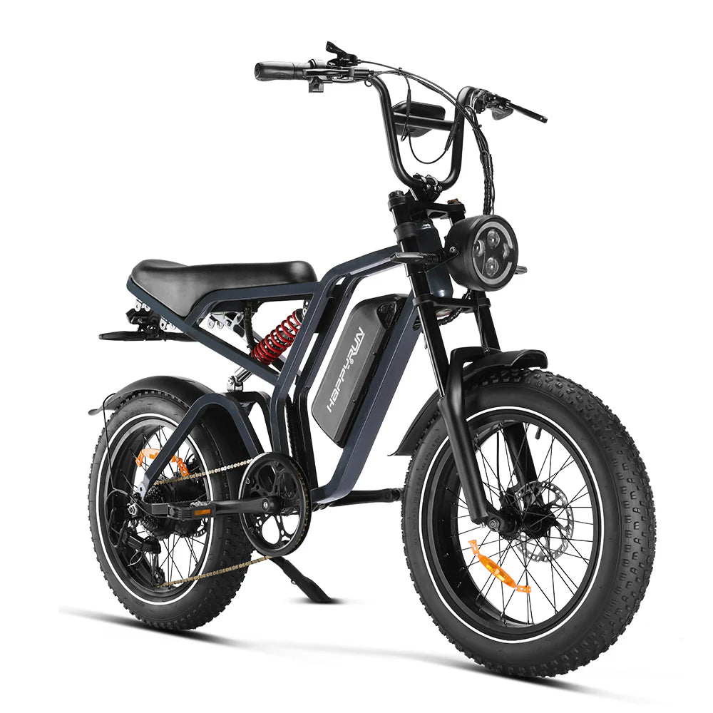 HappyRunSports Tank G60 Pro 2000W Moped Style Offroad Electric Bike Fat Tire