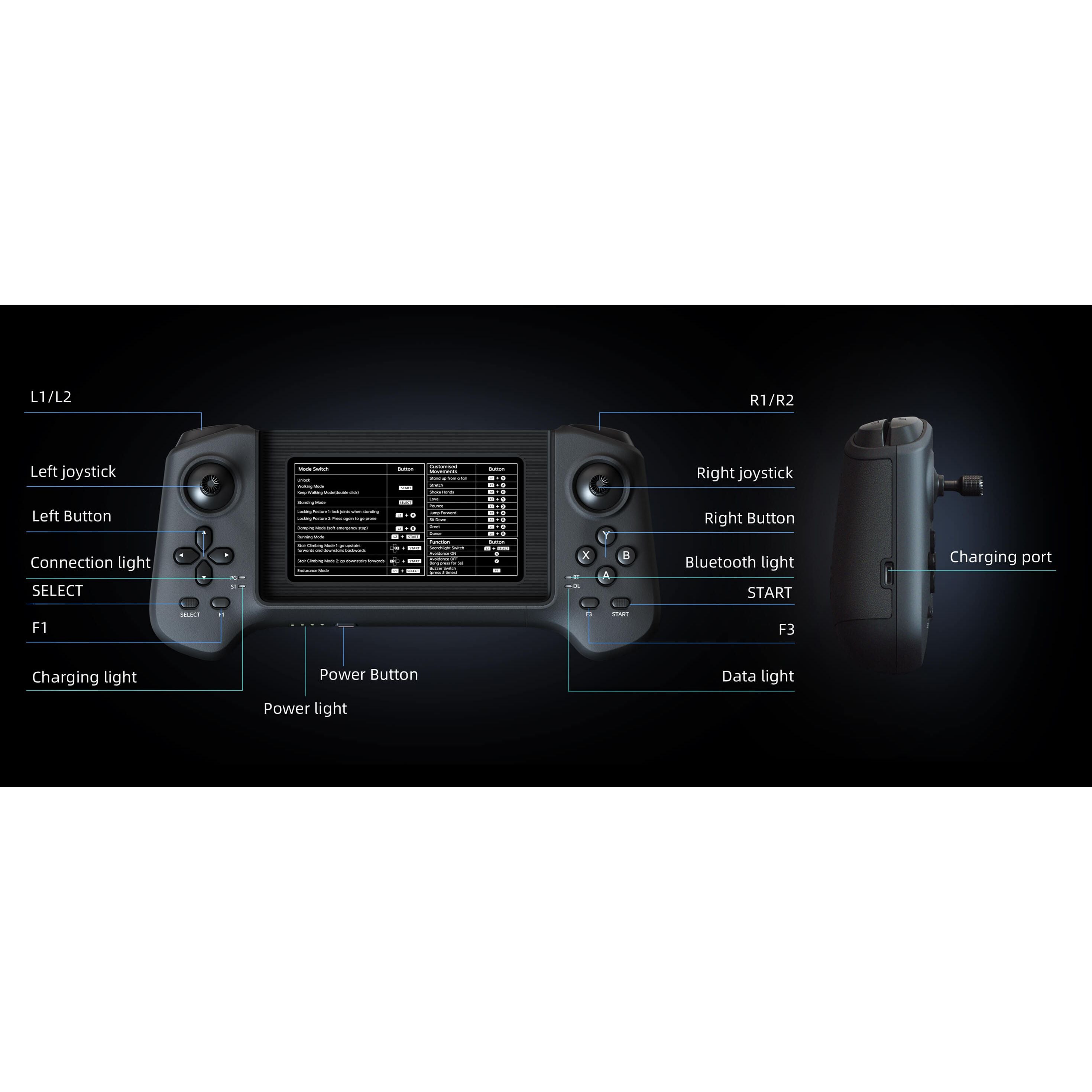 Unitree R3 Controller - Wireless Remote for Robot Dogs (Go2, Go2-W, B2) and Humanoids (G1, H1)